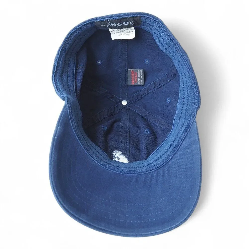 Kangol Vintage 90s FlexFit 100% Cotton Fitted‎ Hat Navy / Light Blue S/M